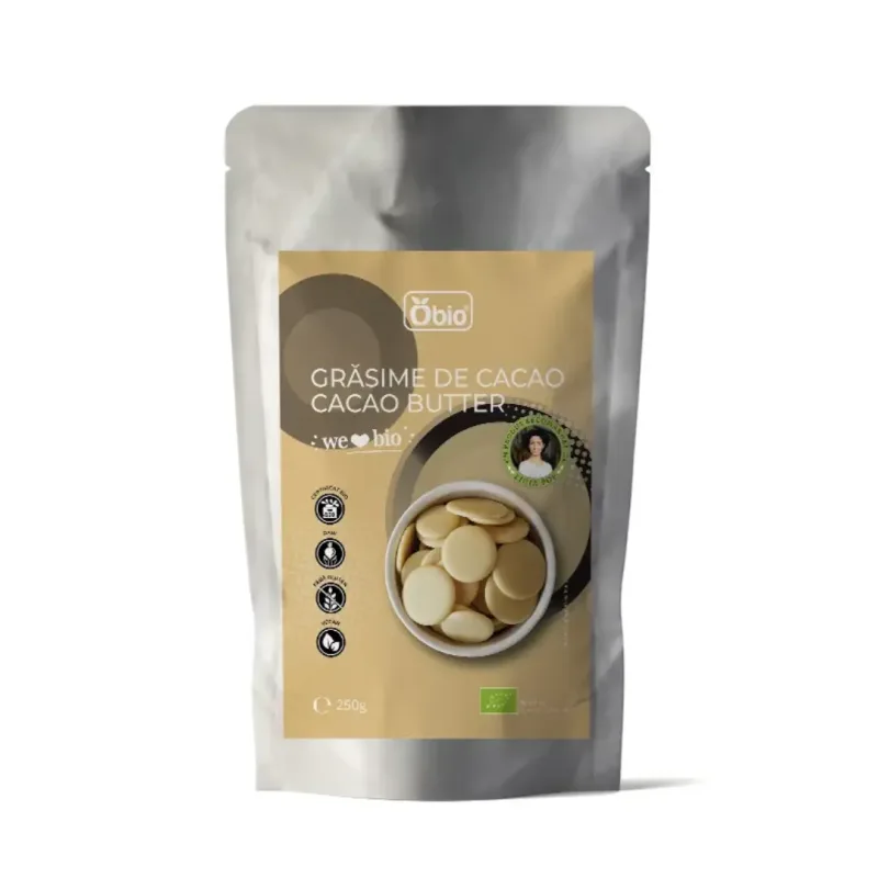Unt de cacao bio, 250g, Obio — preț și oferte