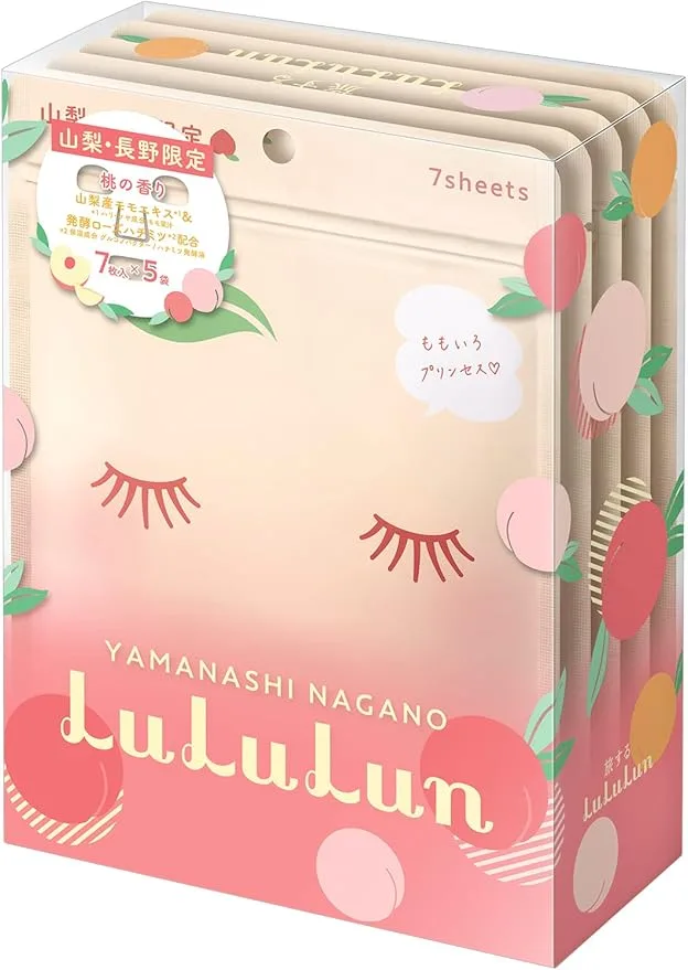 Masca de fata cu piersica Yamanashi, 5x7 bucati, LuLuLun — preț și oferte