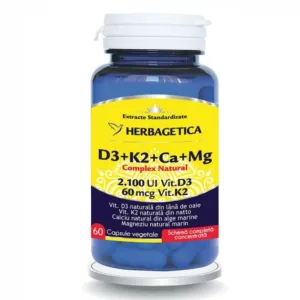 Complex natural D3+K2+Ca+Mg, 60 capsule, Herbagetica