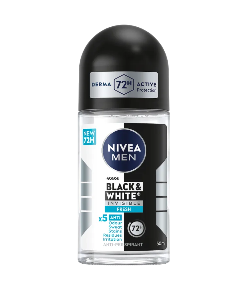 Deodorant roll-on pentru barbati Black & White Fresh, 50ml, Nivea — preț și oferte