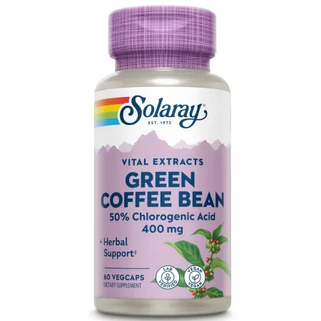Green coffee bean extract 400mg Solaray, 60 capsule, Secom — preț și oferte