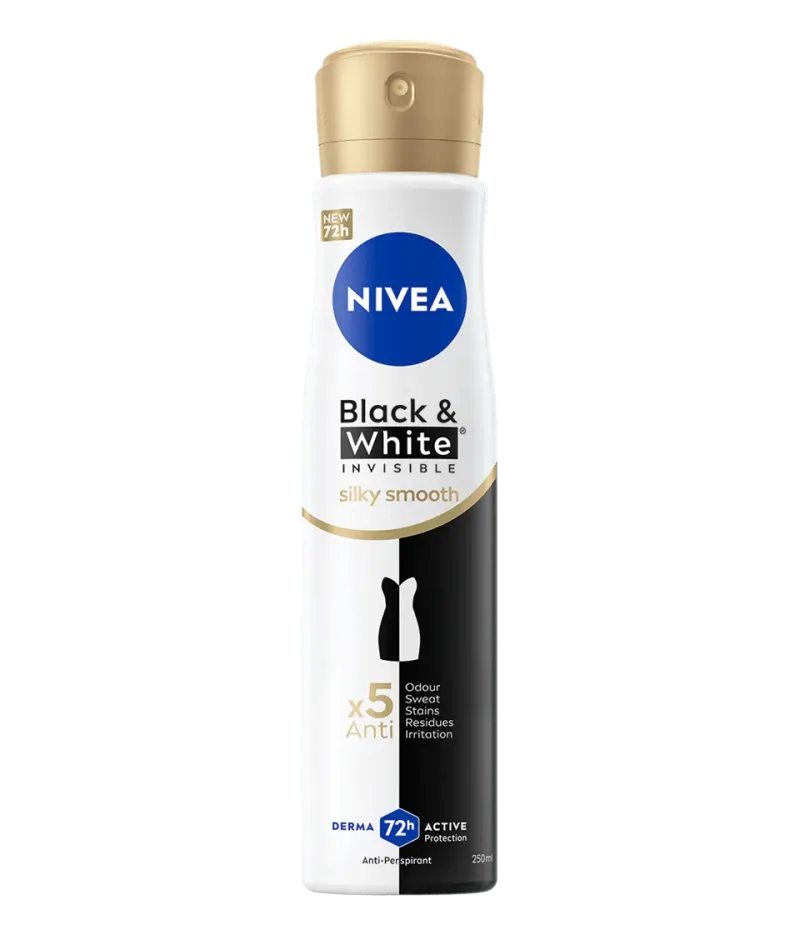 Deodorant spray pentru femei Black & White Silky Smooth, 250ml, Nivea — preț și oferte
