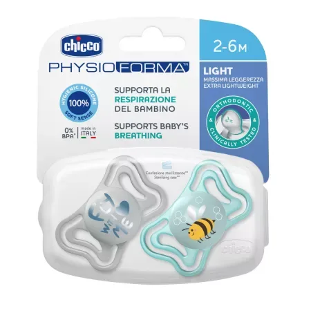 Suzete PhysioForma Light Bleu 2-6 luni, 2 bucati, Chicco — preț și oferte