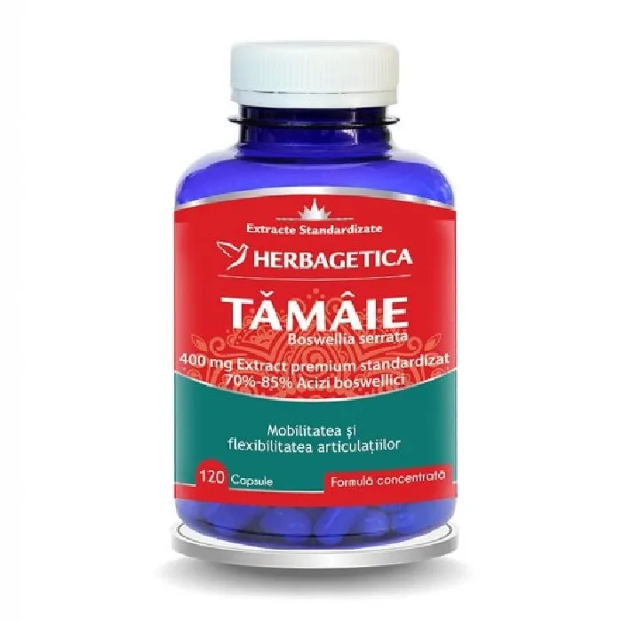 Tamaie Boswellia Serata, 120 capsule, Herbagetica — preț și oferte