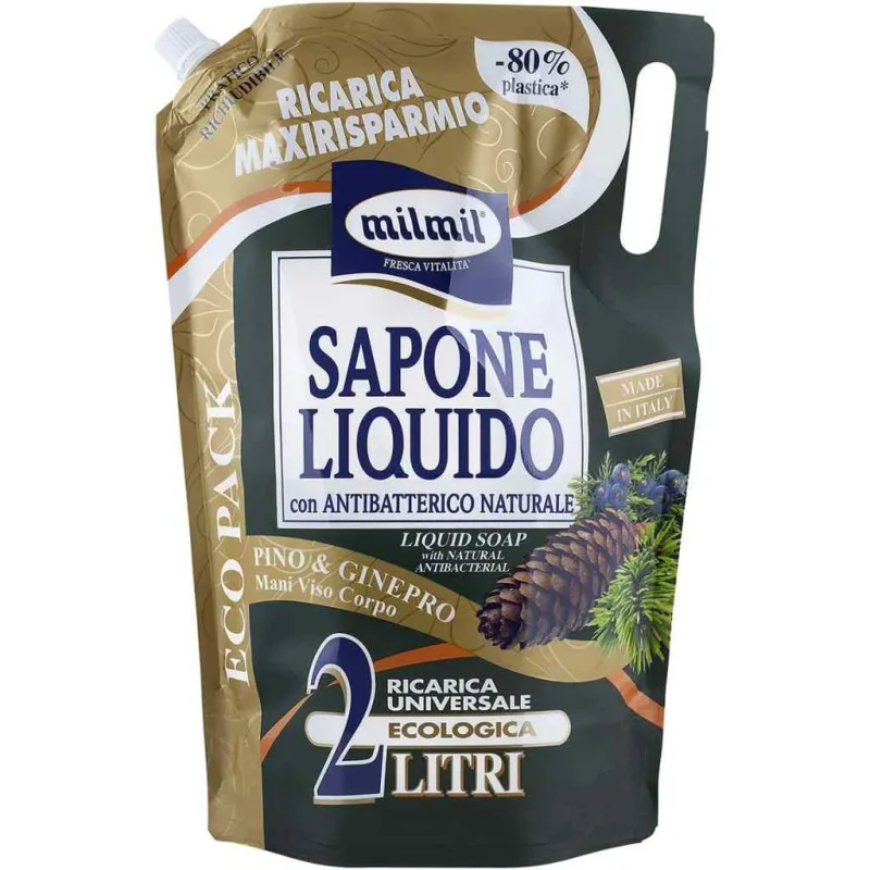 Sapun lichid rezerva cu pin & ienupar, 2000ml, Mil Mil — preț și oferte