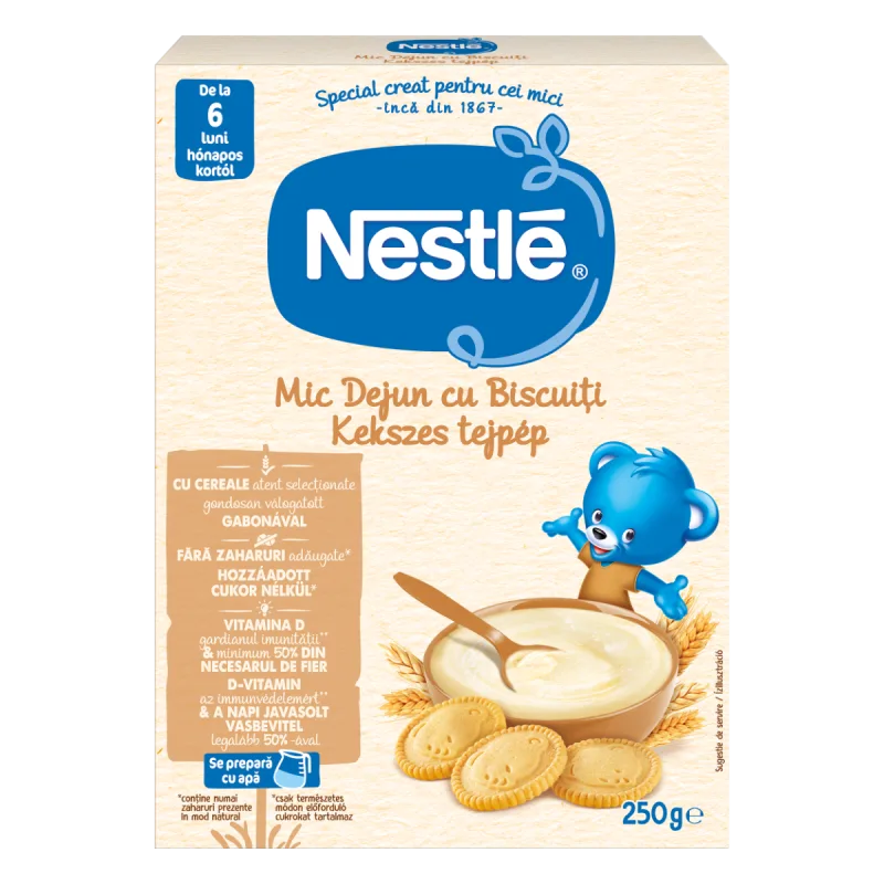Cereale mic dejun cu biscuiti si lapte Infant Cereals pentru +6 luni, 250g, Nestle — preț și oferte