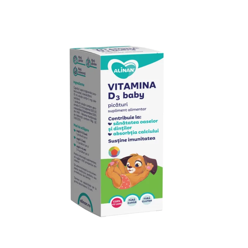 Alinan Vitamina D3 picaturi, 10ml, Fiterman — preț și oferte