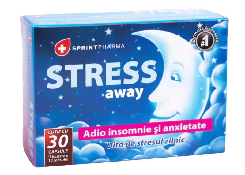 Supliment alimentar pentru tulburari de somn Stress Away, 30 capsule, Sprint Pharma — preț și oferte