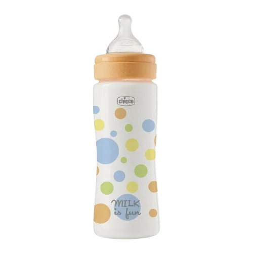Biberon cu tetina din silicon si flux rapid Perfect Easy pentru baieti  4 luni+, 330ml, Chicco — preț și oferte