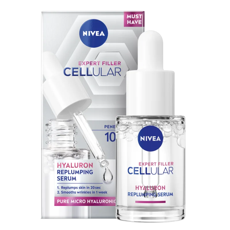 Ser facial antirid cu Acid Hyaluronic Cellular Expert Filler, 15ml, Nivea — preț și oferte