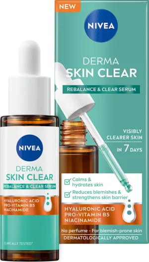 Ser pentru fata hidratant Derma Skin Clear, 30ml, Nivea