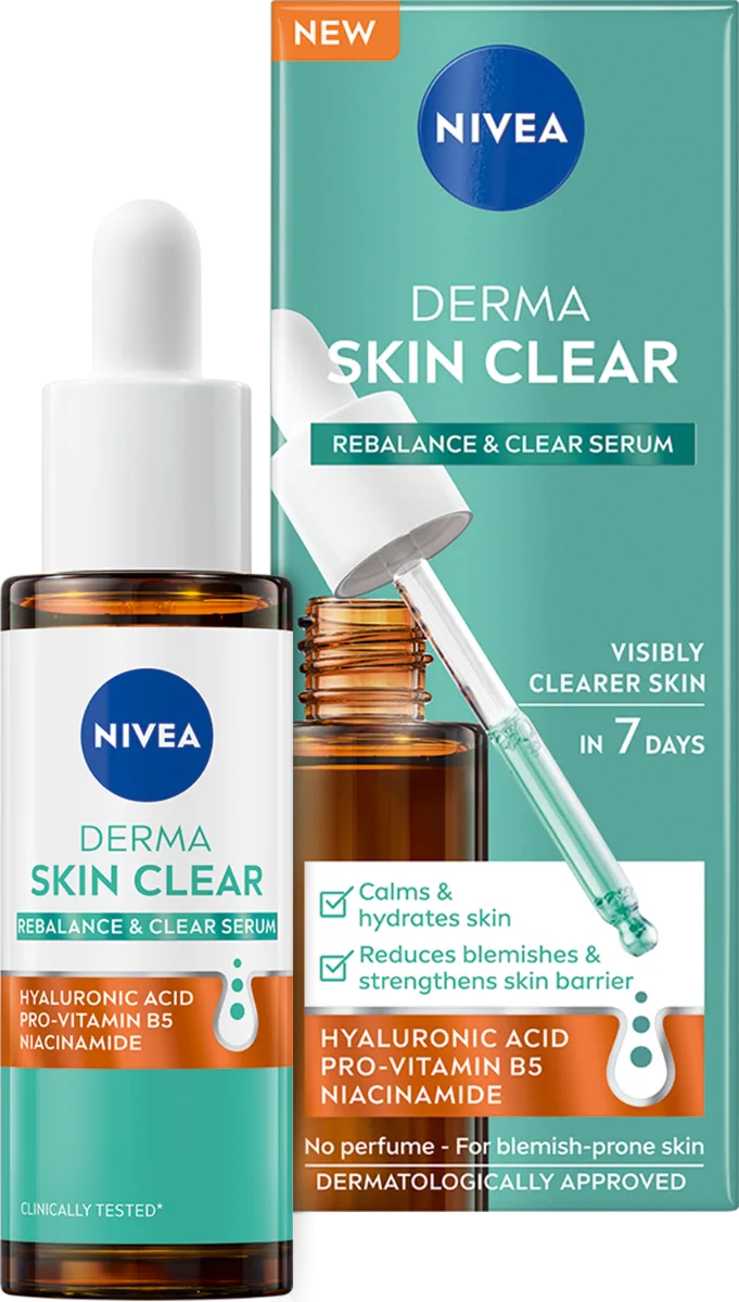 Ser pentru fata hidratant Derma Skin Clear, 30ml, Nivea — preț și oferte
