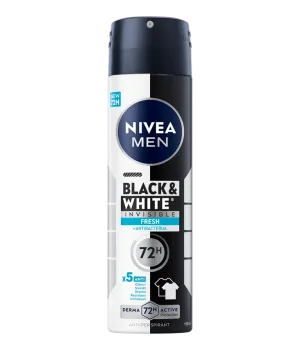 Deodorant spray pentru barbati Black & White Fresh, 150ml, Nivea