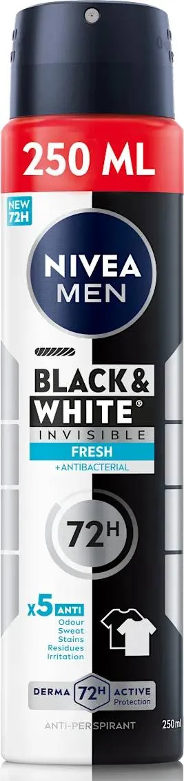 Deodorant spray pentru barbati Black & White Fresh, 250ml, Nivea — preț și oferte