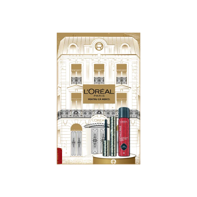 Pachet Spray de fixare Infaillible 3 Second Setting Mist 75ml + Mascara Panorama 9.9ml, L'Oreal Paris — preț și oferte