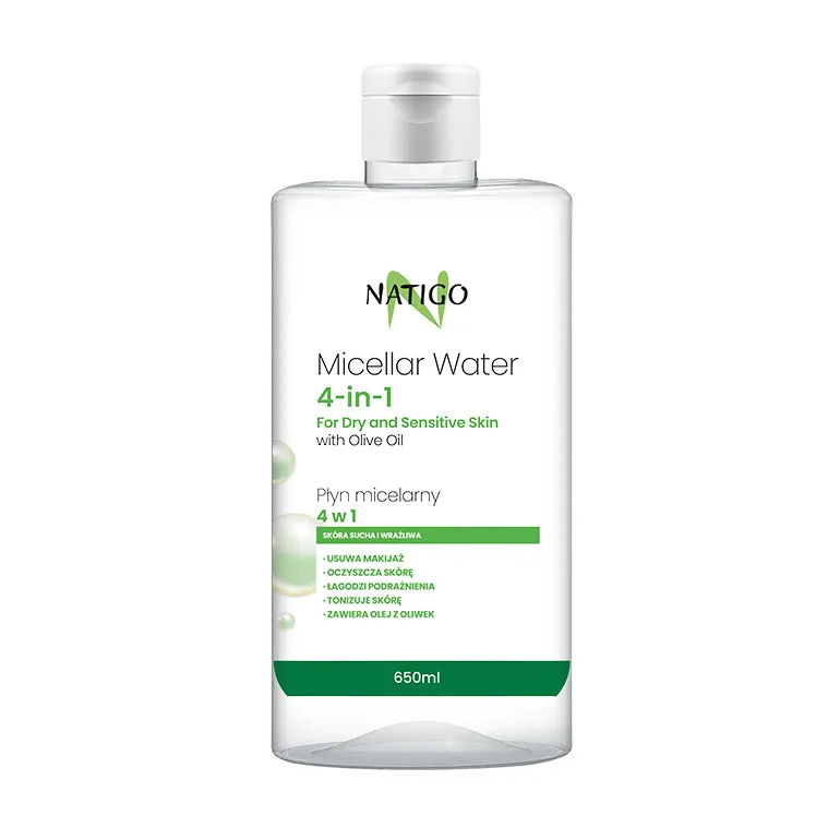 Apa micelara pentru ten uscat si sensibil cu ulei de masline, 650ml, Natigo — preț și oferte