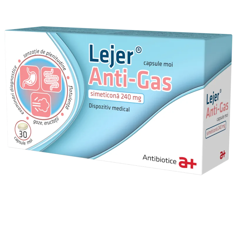 Lejer Anti-Gas, 30 capsule moi, Antibiotice — preț și oferte
