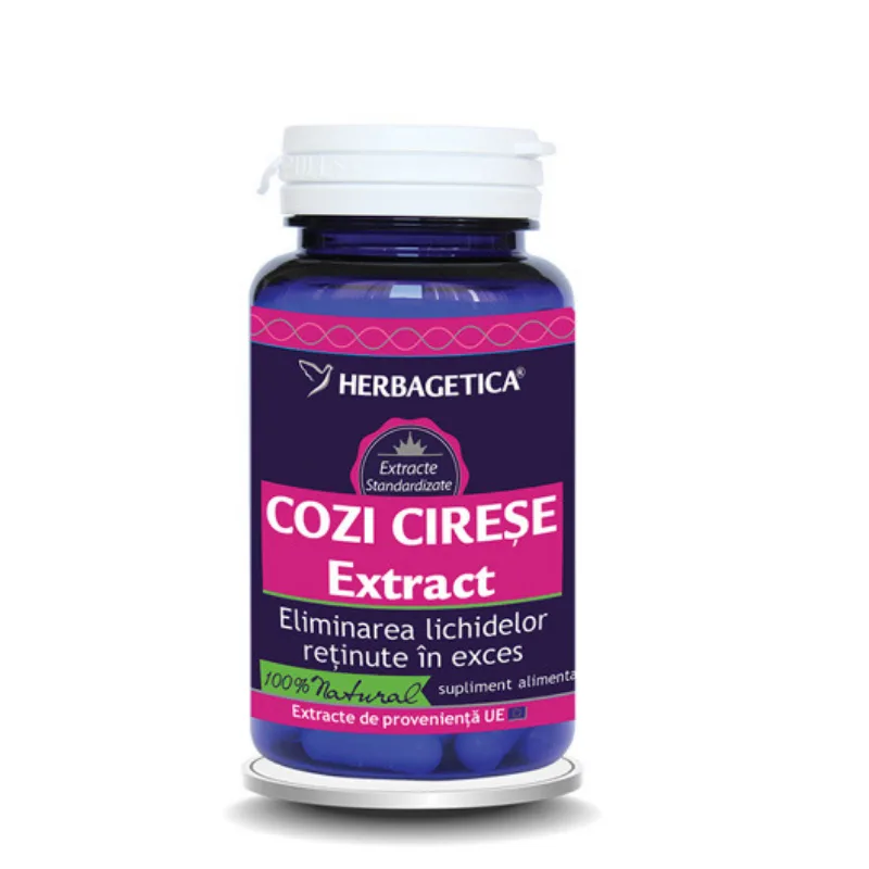 Extract de Cozi de cirese, 30 capsule, Herbagetica — preț și oferte