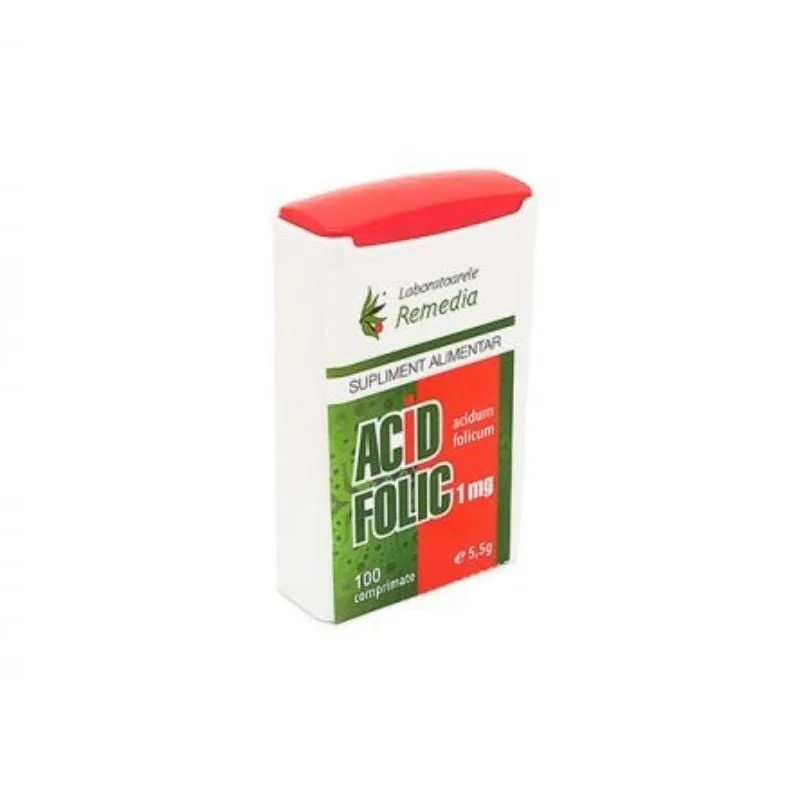 Acid Folic 1mg, 100 comprimate, Remedia — preț și oferte