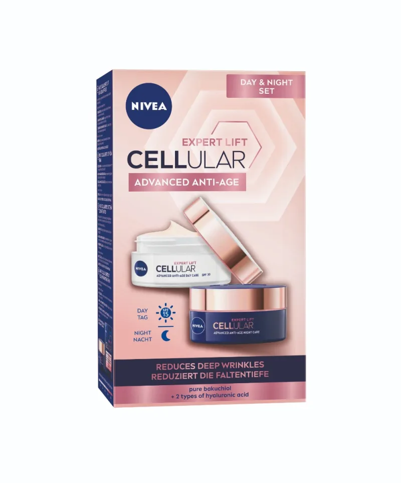 Set rutina anti-rid Cellular Elasticity Crema de zi 50ml + Crema de noapte 50ml, Nivea — preț și oferte