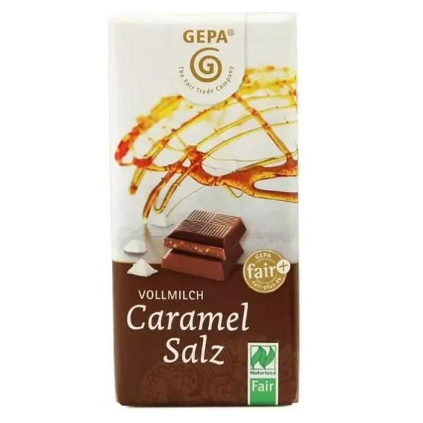 Ciocolata bio cu lapte si caramel sarat, 40g, Gepa — preț și oferte
