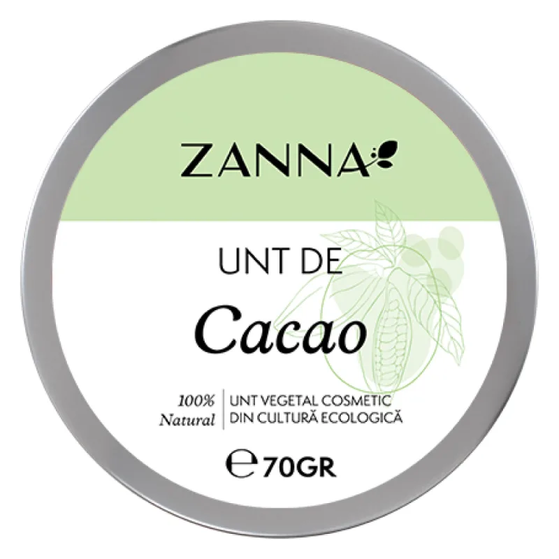 Unt de cacao pentru uz cosmetic Bio, 70g, Zanna — preț și oferte