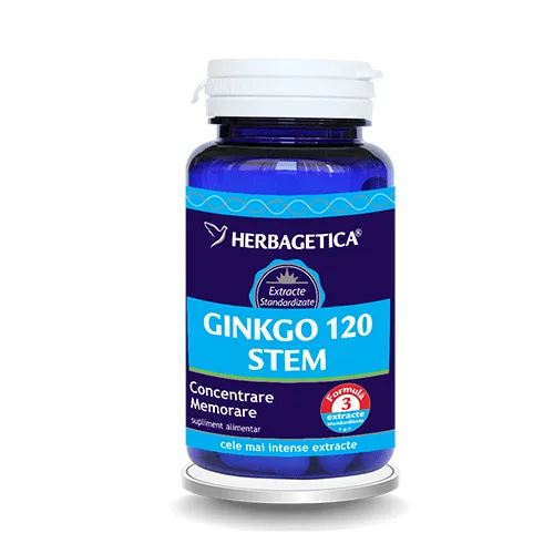 Ginkgo 120 stem, 60 capsule, Herbagetica — preț și oferte