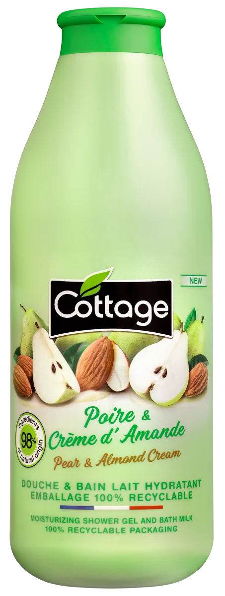 Gel de dus si Lapte de baie cu pere si migdale, 750ml, Cottage — preț și oferte