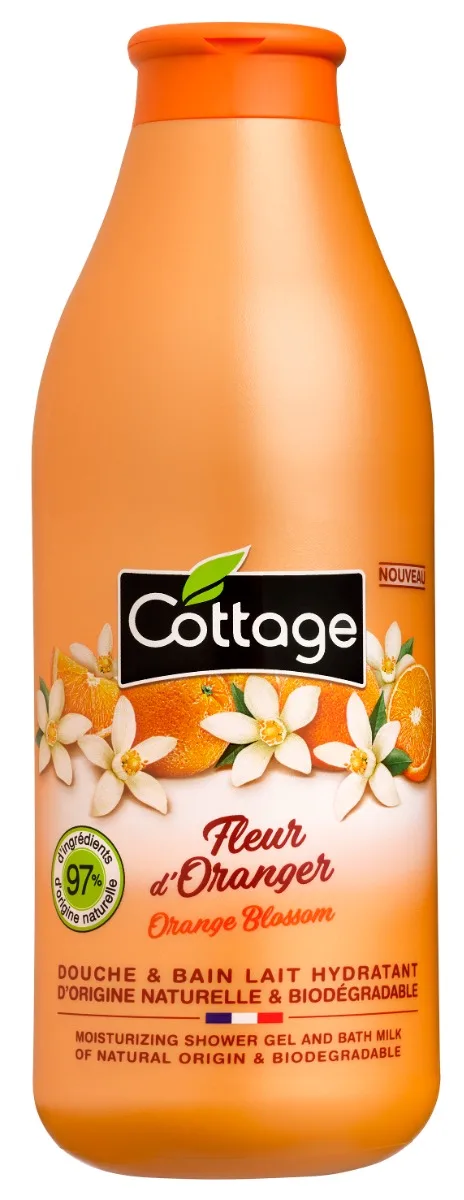 Gel de dus si Lapte de baie cu flori de portocal, 750ml, Cottage — preț și oferte