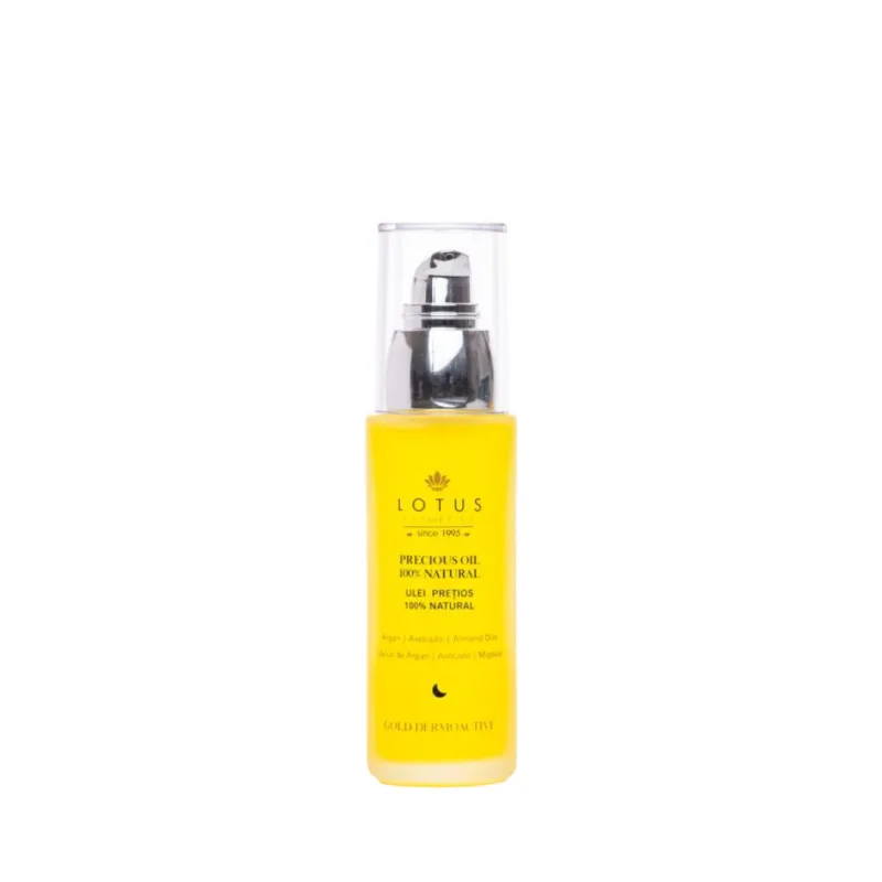 Ulei fata cu argan migdale avocado si acid hialuronic Gold Dermoactive, 50ml, Lotus Cosmetics — preț și oferte