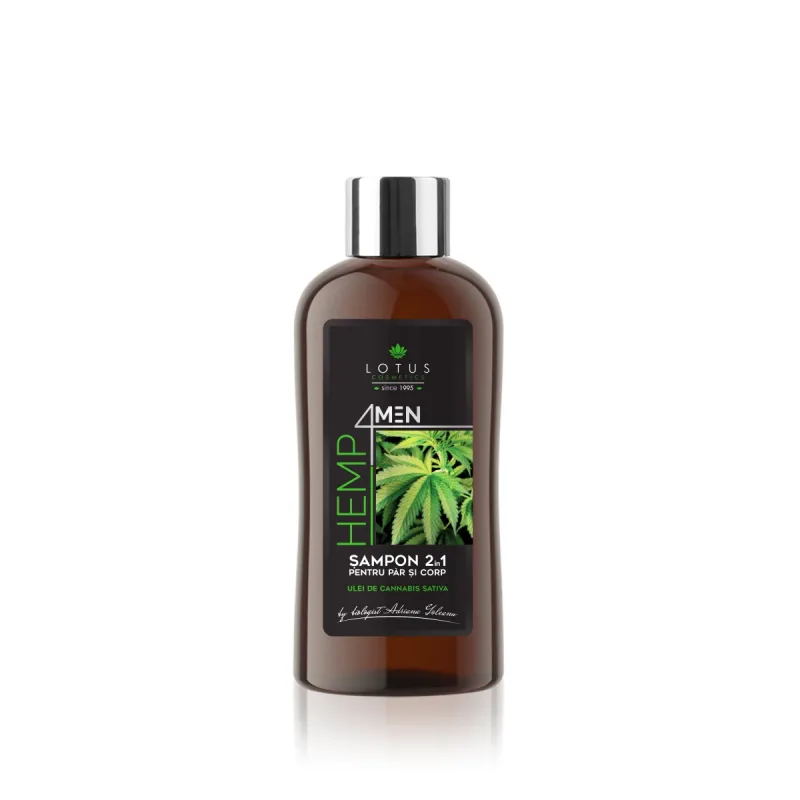 Sampon 2in1 par si corp cu extract de ulei de canabis sativa Hemp 4 Men, 150ml, Lotus Cosmetics — preț și oferte