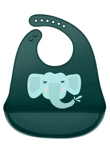 Bavetica din silicon cu buzunar cu model de elefant, 1 bucata, Coccorito — preț și oferte