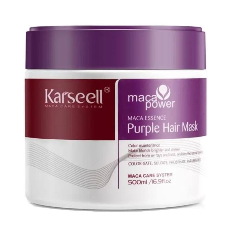 Masca pentru par blond Maca Essence Purple, 500ml, Karseell — preț și oferte