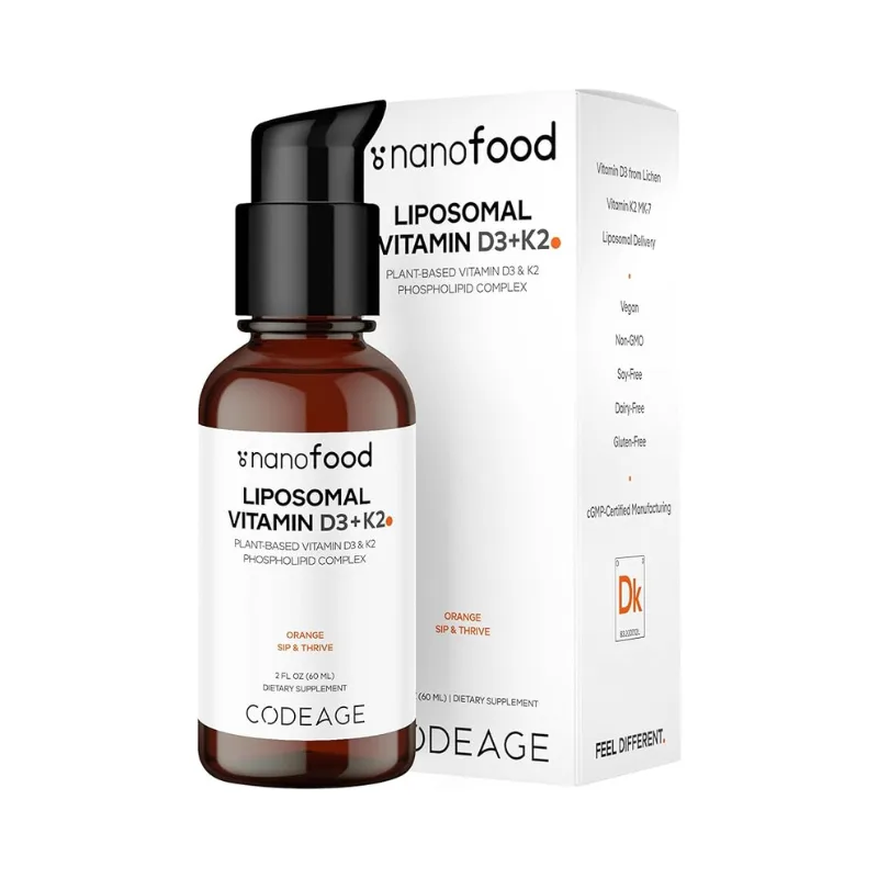 Vitamina D3+K2 Lipozomala cu aroma de portocala CodeAge, 59.2ml, GNC — preț și oferte