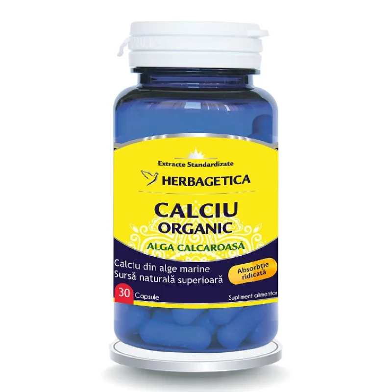 Calciu Organic cu alga calcaroasa, 30 capsule, Herbagetica — preț și oferte