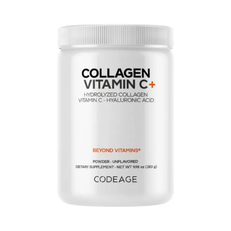 Collagen Vitamin C+ Colagen hidrolizat cu vitamina C si Acid Hialuronic, 283g, CodeAge — preț și oferte