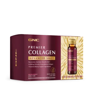 Formula premium de peptide de colagen hidrolizat marin lichid cu aroma de fructe de padure Premier Collagen, 10 shoturi x 50ml, GNC