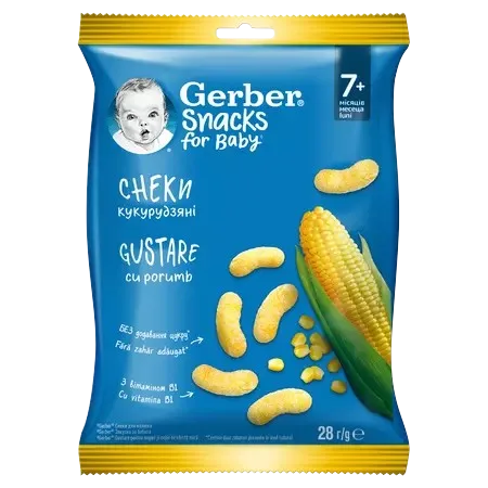 Gustare cu porumb de la 7 luni, 28g, Gerber — preț și oferte