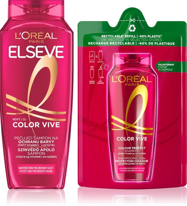 Pachet Sampon Color Vive, 400ml + 250ml, Elseve — preț și oferte