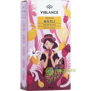 Muesli crocant zmeura si chia fara gluten, 300g, Viblance