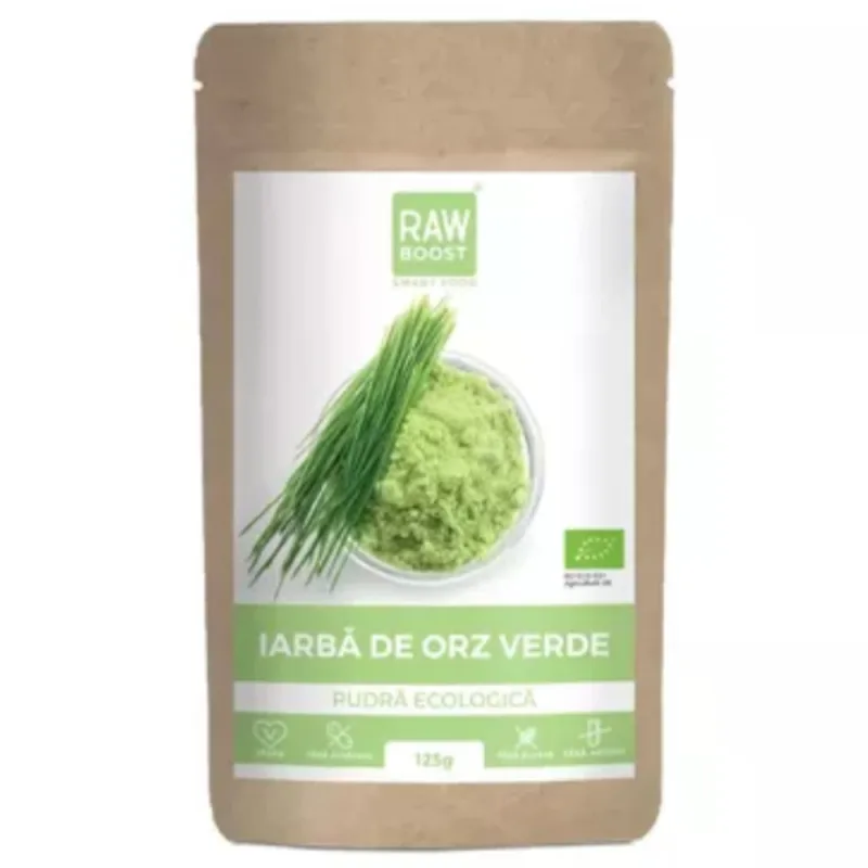Iarba de orz ecologica pudra, 125g, Rawboost — preț și oferte