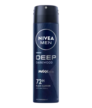 Deodorant spray pentru barbati Deep Darkwood Black Carbon, 150ml, Nivea