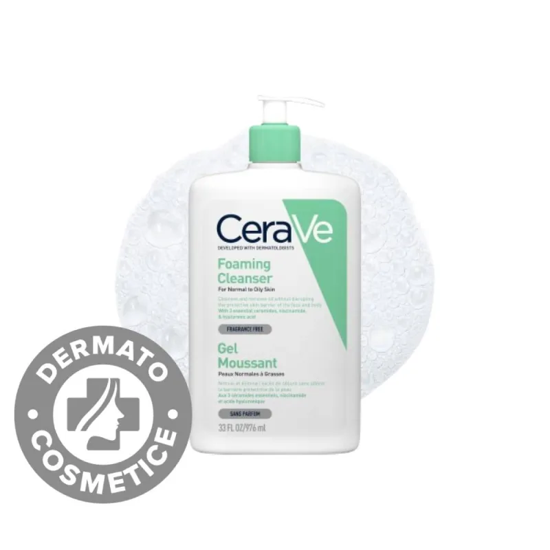 Gel de curatare spumant pentru piele normala-grasa, 976ml, CeraVe — preț și oferte