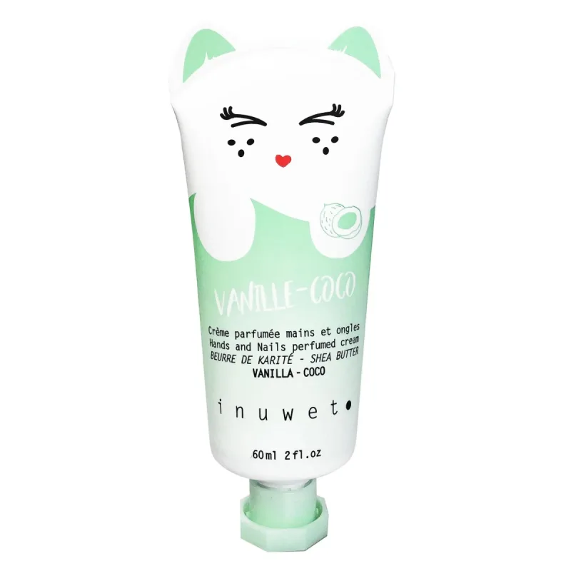 Crema hidratanta pentru maini si unghii cu parfum de vanilie si cocos, 60ml, Inuwet — preț și oferte