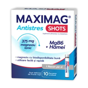 MaxiMag Antistres Shots, 10 flacoane, Zdrovit