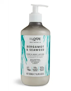 Lotiune de maini si corp Bergamot Seaweed Naturals, 500ml, I Love Cosmetics