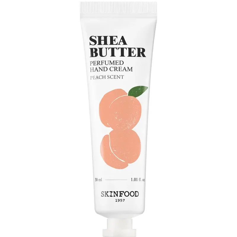 Crema de maini parfumata cu unt de shea si aroma de piersica, 30ml, Skinfood — preț și oferte