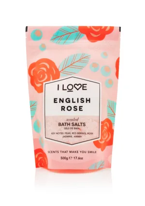 Sare de baie English Rose Signature, 500g, I Love Cosmetics