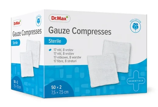 Dr. Max Comprese sterile 7.5x7.5 cm, 2 bucati — preț și oferte