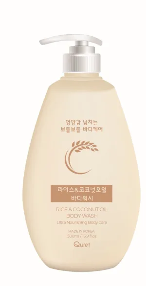 Gel de dus cu orez si ulei de cocos, 500ml, Quret